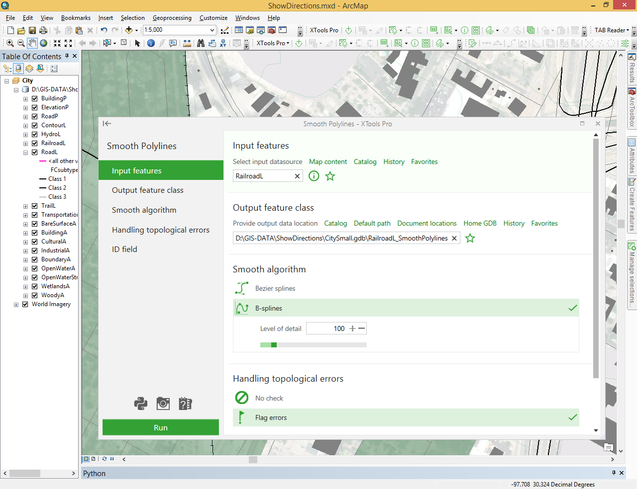 Smooth Line (Cartography)—ArcGIS Pro