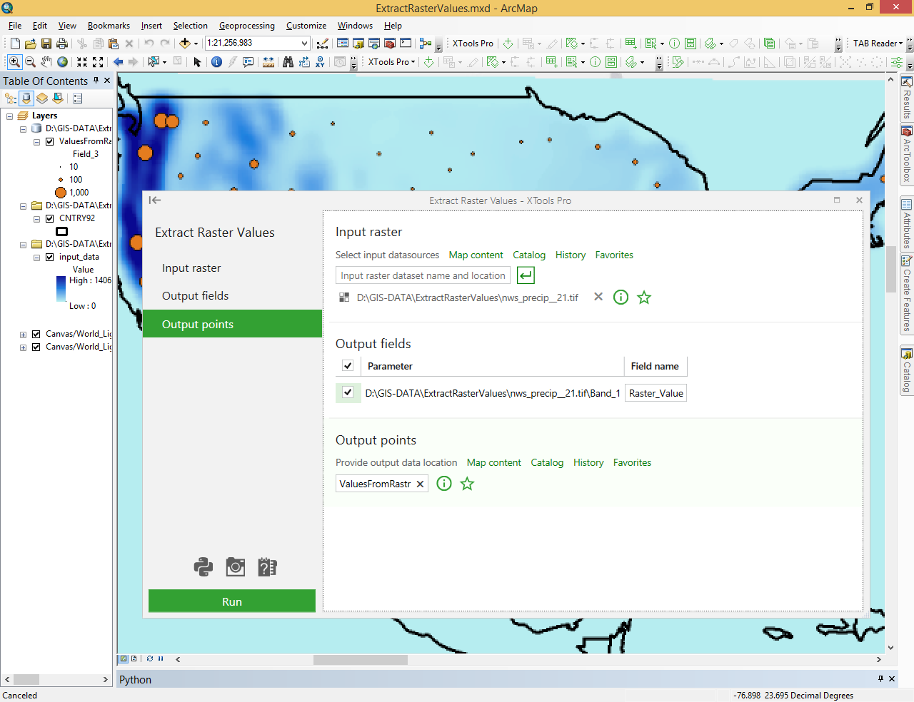 Extract Raster Values