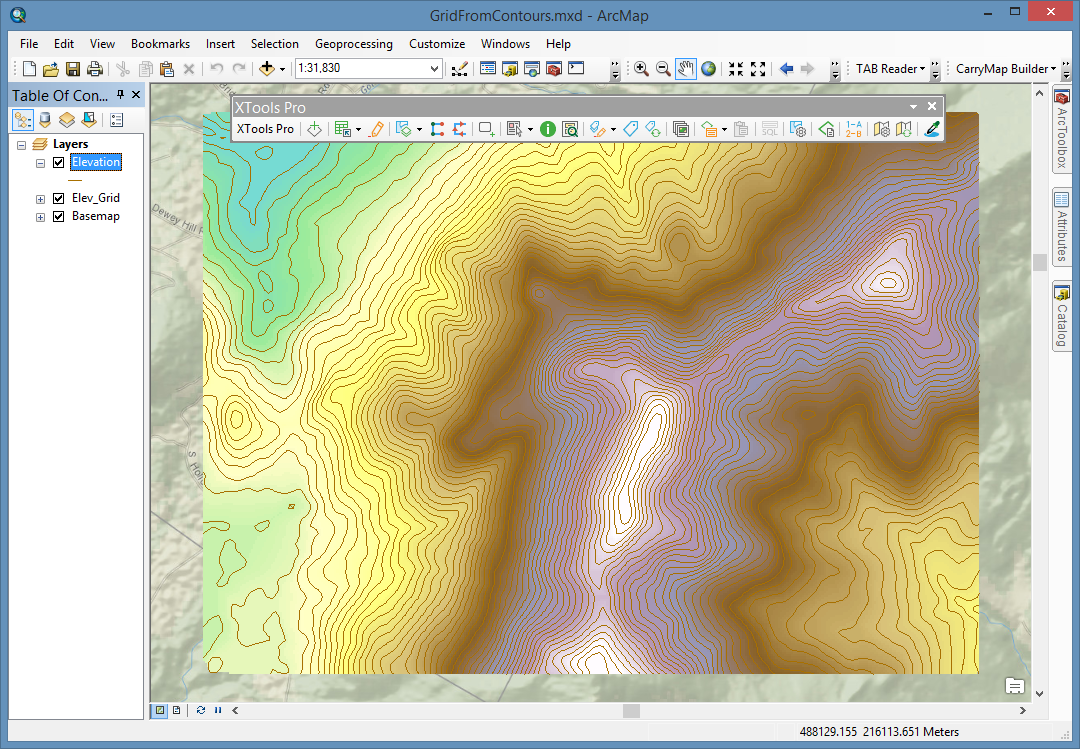 Grid from Contours